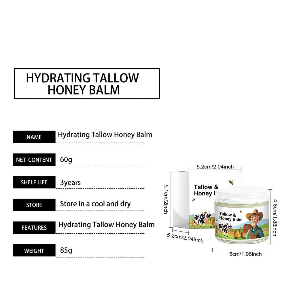 Tallow Honey Balm Soft Smooth Skin Enhance Elasticity Repair Barrier Anti Dryness Moisturize Beef Tallow Face Cream Body Lotion