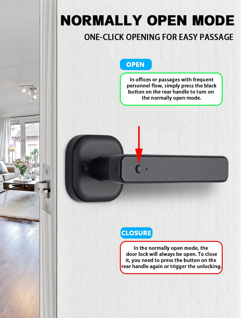 Fingerprint Door Lock: Tuya Bluetooth Smart Entry - M6 Series Tidesmit