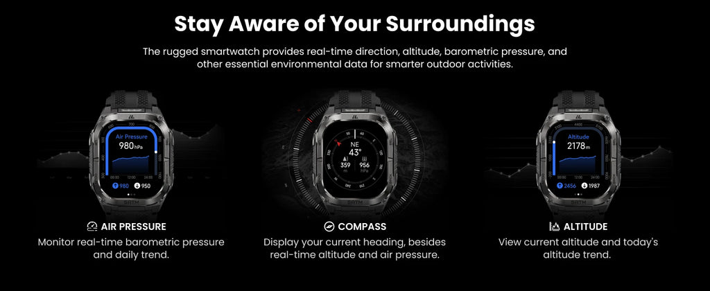 KOSPET TANK M4C Smartwatch for Men Tactical Outdoor Watch with Walkie-Talkie & GPS Military-Grade Durability 5ATM Waterproof
