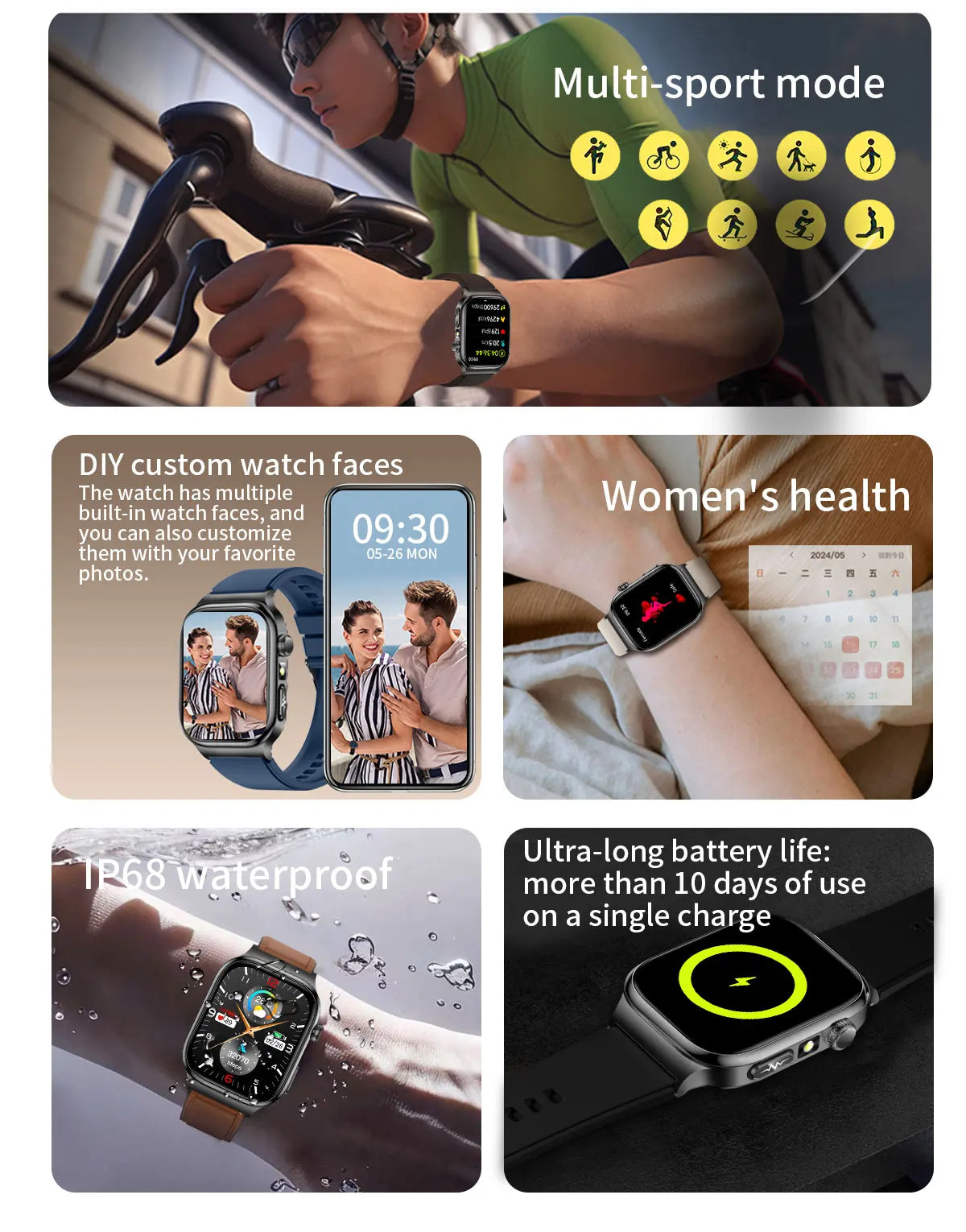 2026 New Hospital Level Health Smart Watch Body Fat ECG Blood oxygen BP Health AMOLED Screen HD Call Sport Smart Watches For Man