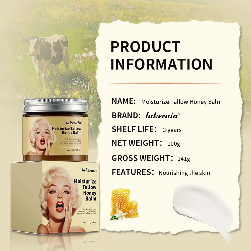 Beef Tallow Face Cream Lasting Moisturizing Soothing Facial Skin Firming Increase Facial Elasticity Nourishing Smooth SkinCare