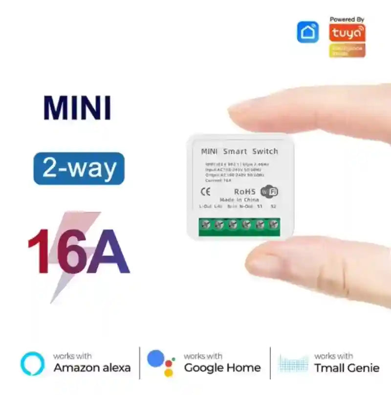 WiFi Smart Switch 16A Module – 2-Way Alexa and Google Home Compatible 1PCS Tidesmit