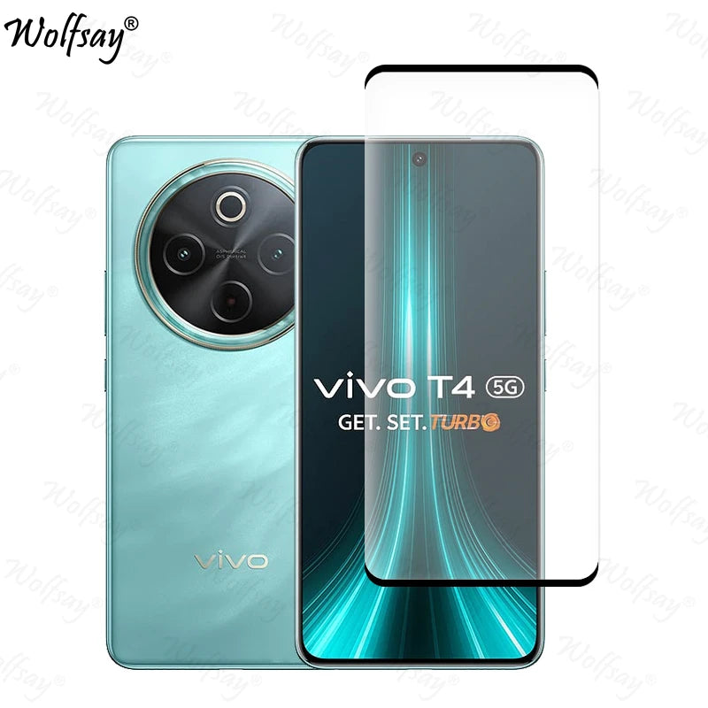 Full Cover Tempered Glass For Vivo T4 5G Screen Protector For Vivo T4 5G Camera Lens Film Glass For Vivo T4 5G Glass 6.77 inch AE 1 Front Glass For Vivo T4 5G Tidesmit