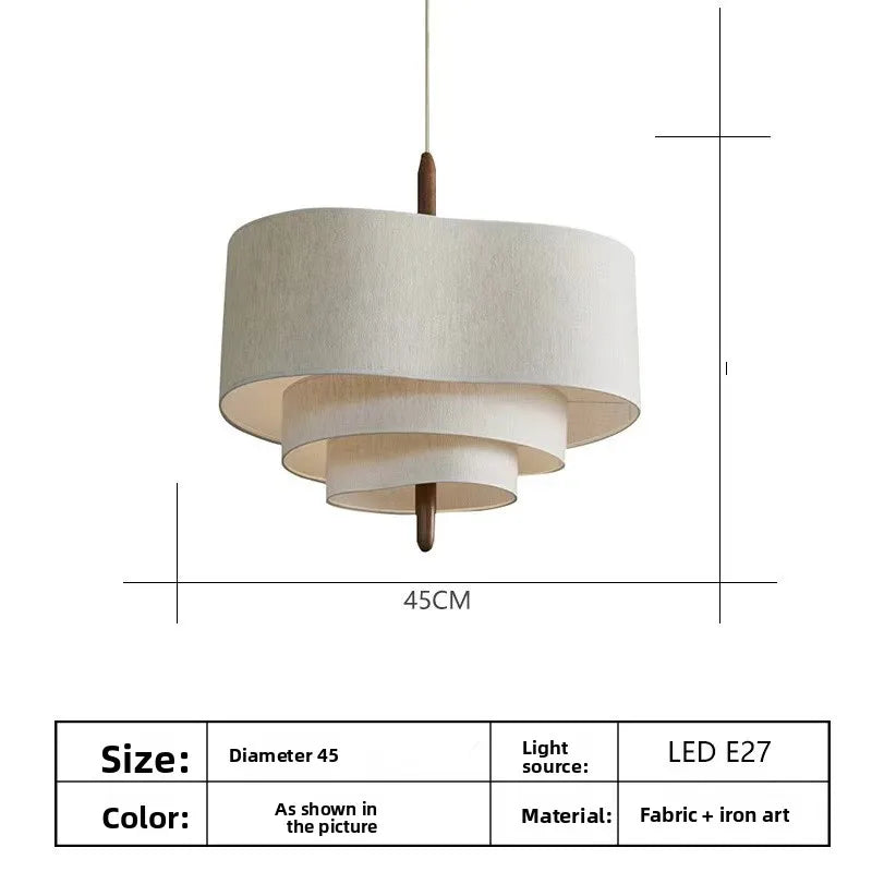 Wabi Sabi Fabric LED Pendant Light 58cm - Adjustable Ambient Lighting 45CM Tidesmit