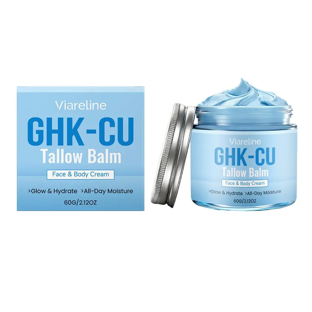 Copper Peptide Infused Tallow Moisturizer Natural Blue Balm Hydrating Brightening Face Body Care For Mature Dry Skin Types