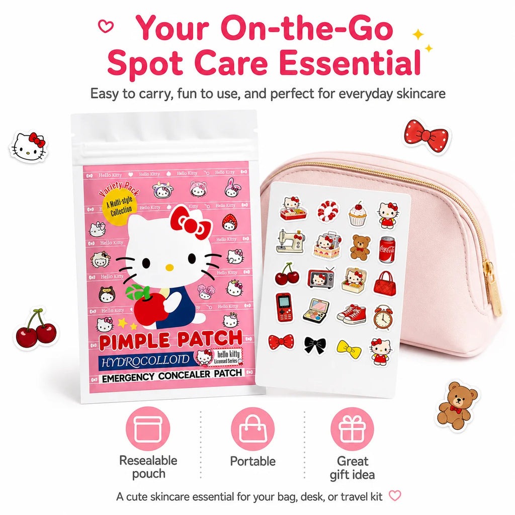Hello Kitty Acne Pimple Patch Hydrocolloid Blemish Cover Waterproof Invisible for Teens Women Skincare