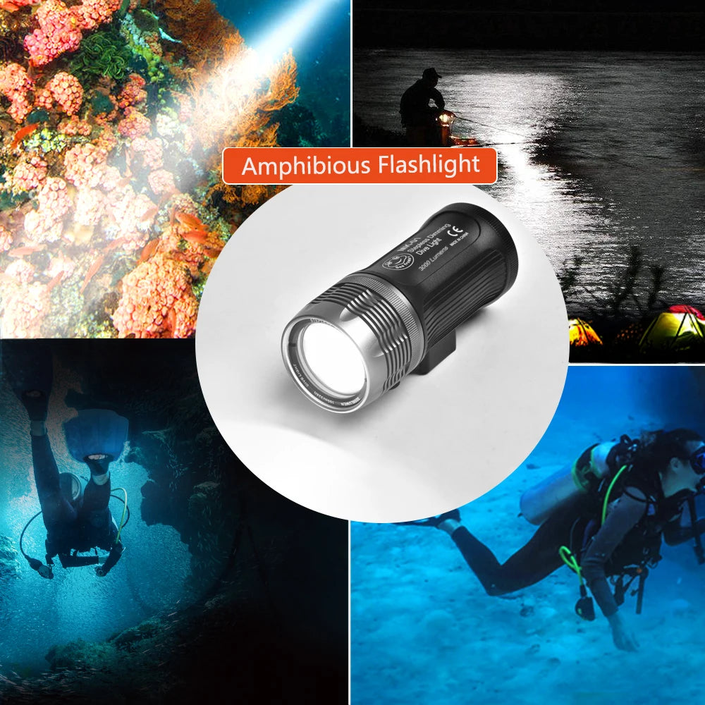 Tidesmit 3000 Lumens Diving Flashlight - 100m Waterproof Scuba Light Tidesmit