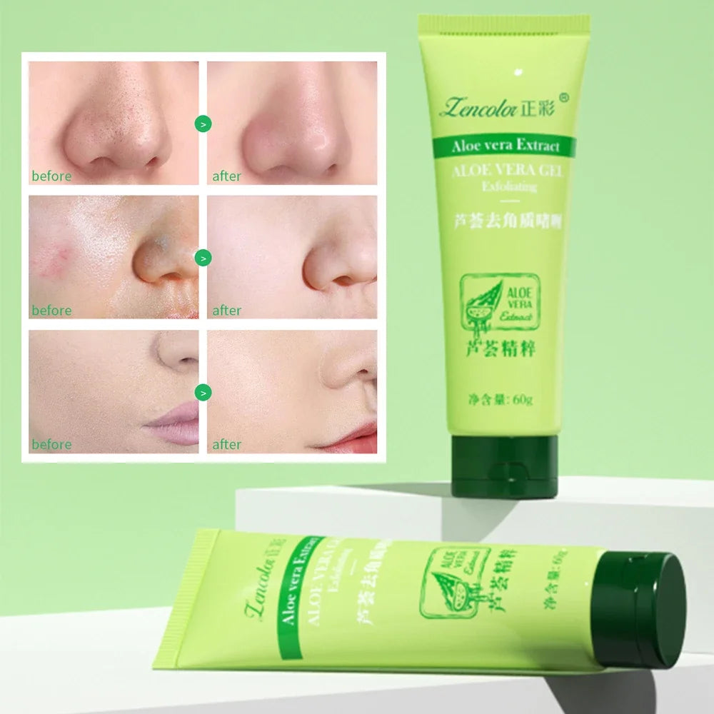 Aloe Vera Exfoliating Gel Facial Scrub - Gentle Smooth Skin Renewal Scrubs Treatments Tidesmit