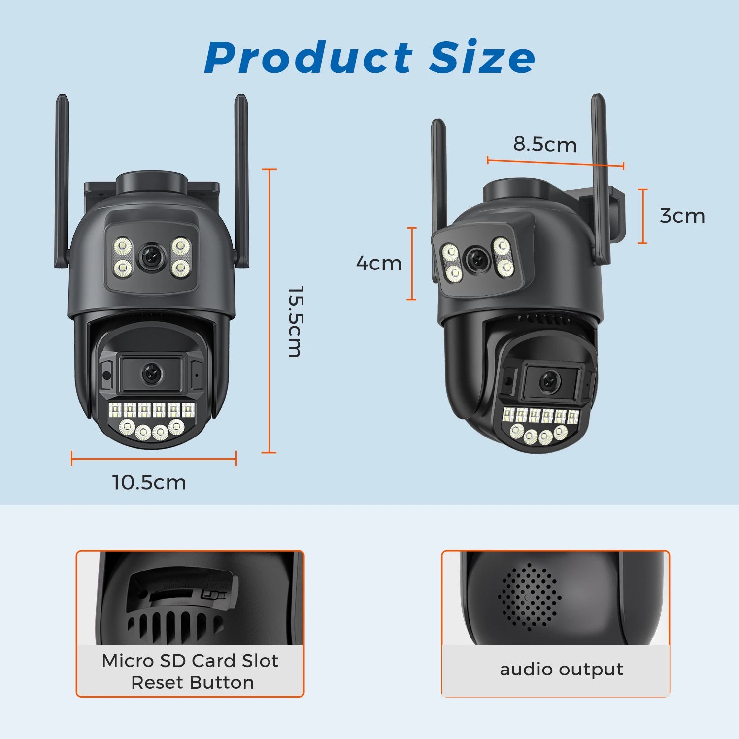 10MP PTZ IP Camera 8MP 5K Outdoor Dual Lens Dual Screen 5G WIFI Camera AI Tracking Security Protection CCTV Surveillance Camera