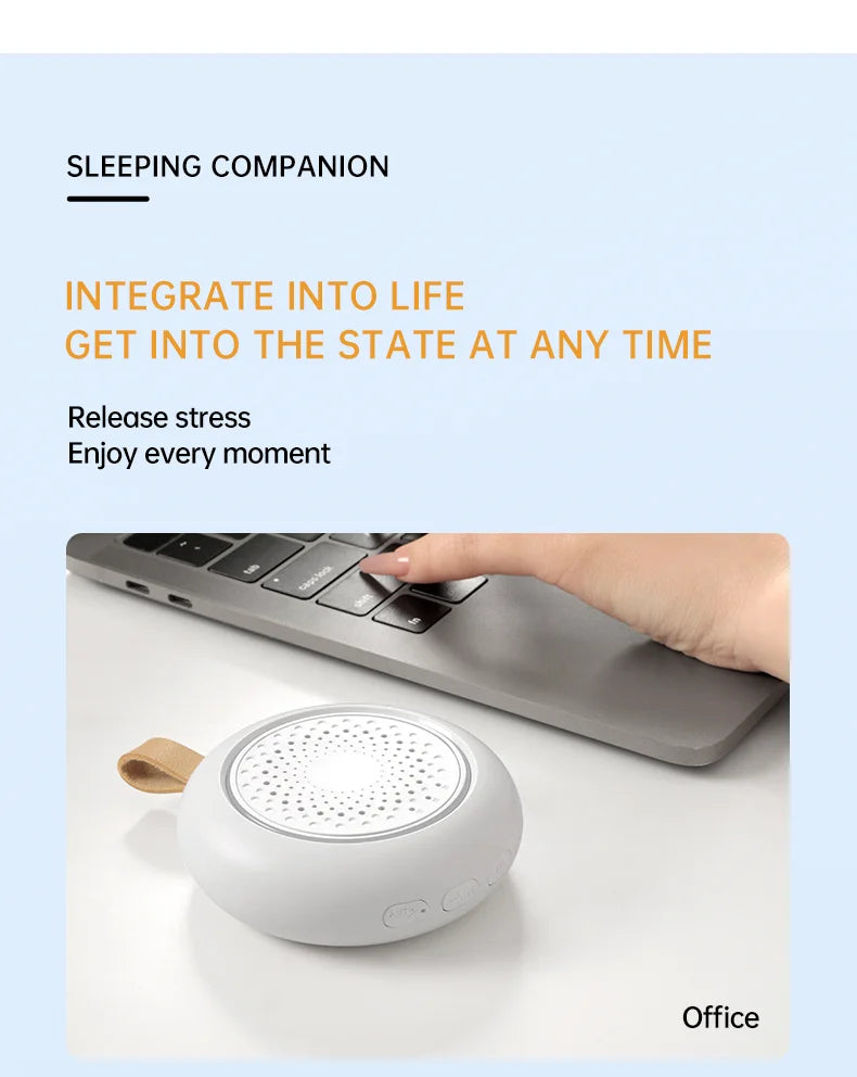 Baby White Noise Machine Rechargeable Timed Shutdown Sleep Machine Baby Sleep Sound Player Night Light Timer Noise Player