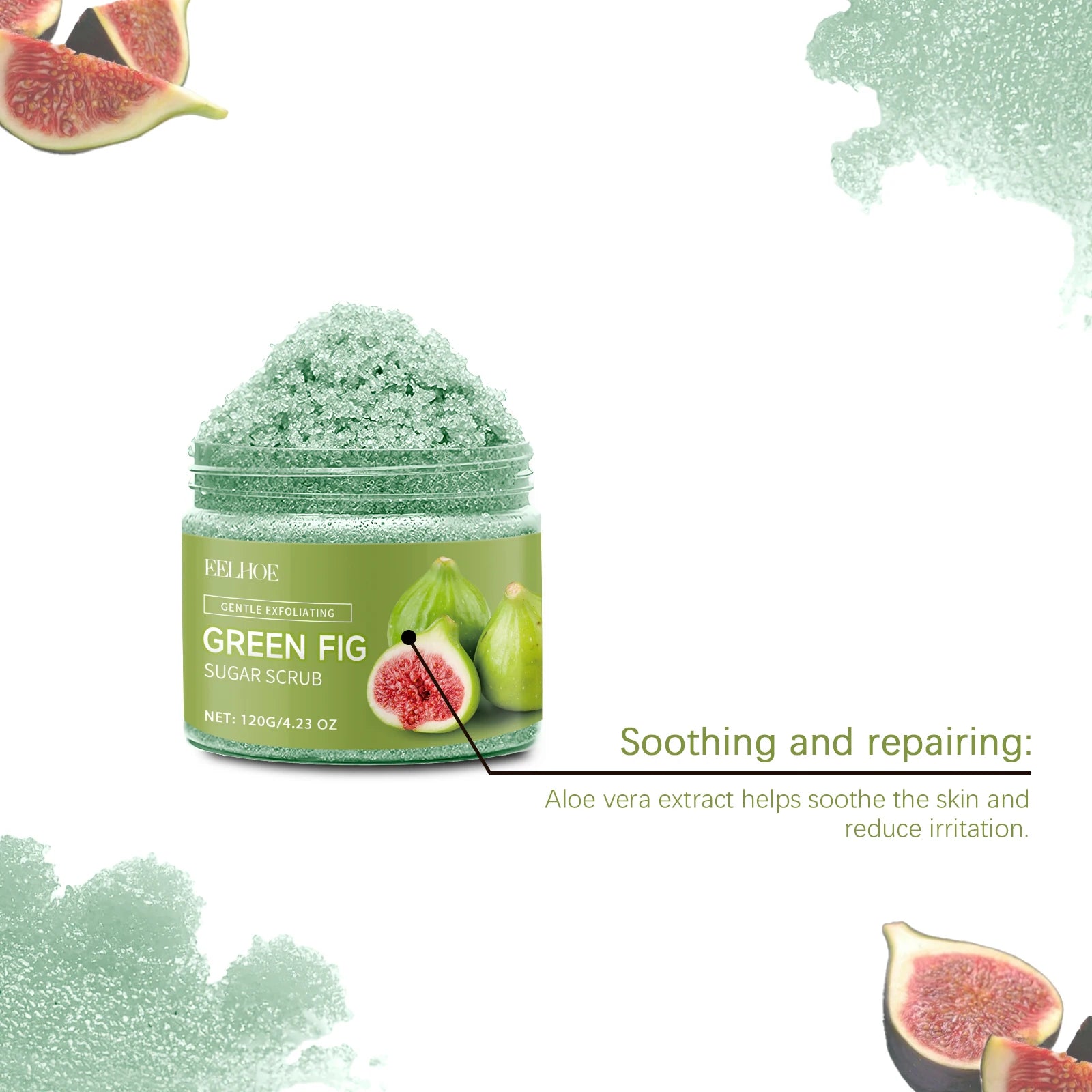 Fig Sugar Body Scrub Exfoliating Moisturizer - Natural Smoothing Care Scrubs Treatments Tidesmit