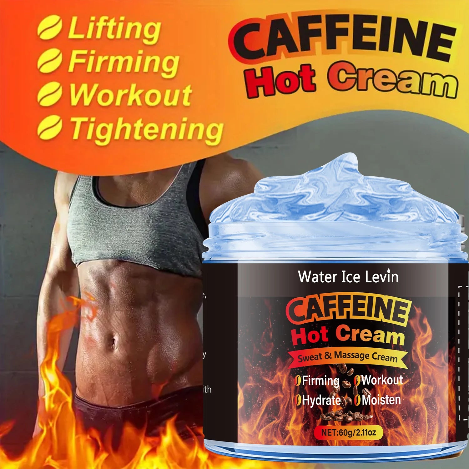 Caffeine Firming Body Cream, Containing Coffee Extract and Niacinamide, Suitable for Muscle Building, Full-Body Moisturizer, Firming Body Cream