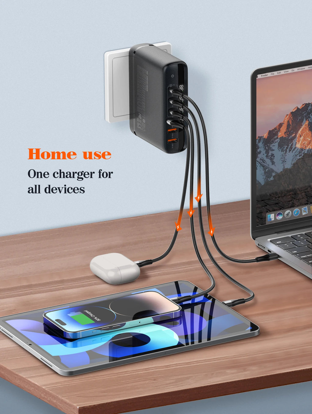 140W GaN USB-C Charger | Fast PD Adapter for Laptops & Mobile Devices Tidesmit