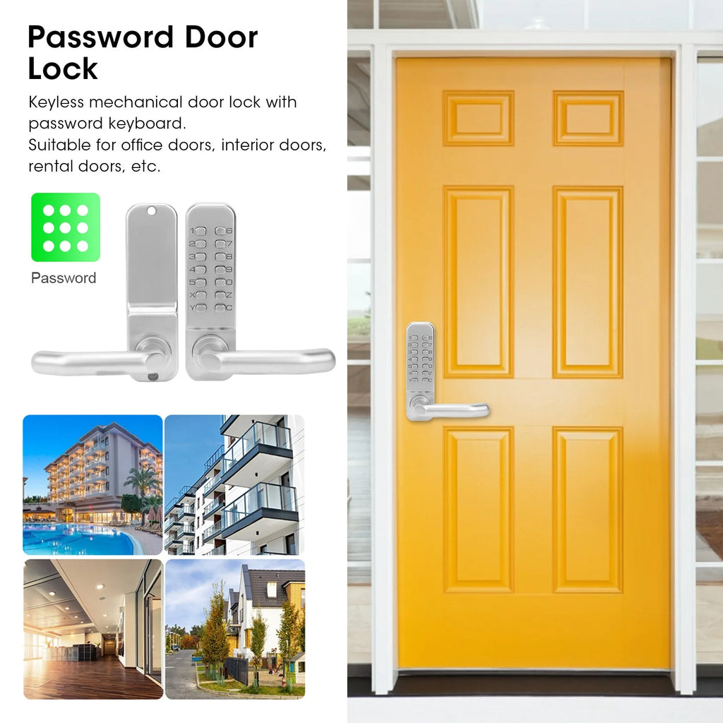 Smart Mechanical Digital Password Entry Non‑Power High Security Anti-Theft Safety Door Lock Durable for Home Office Access