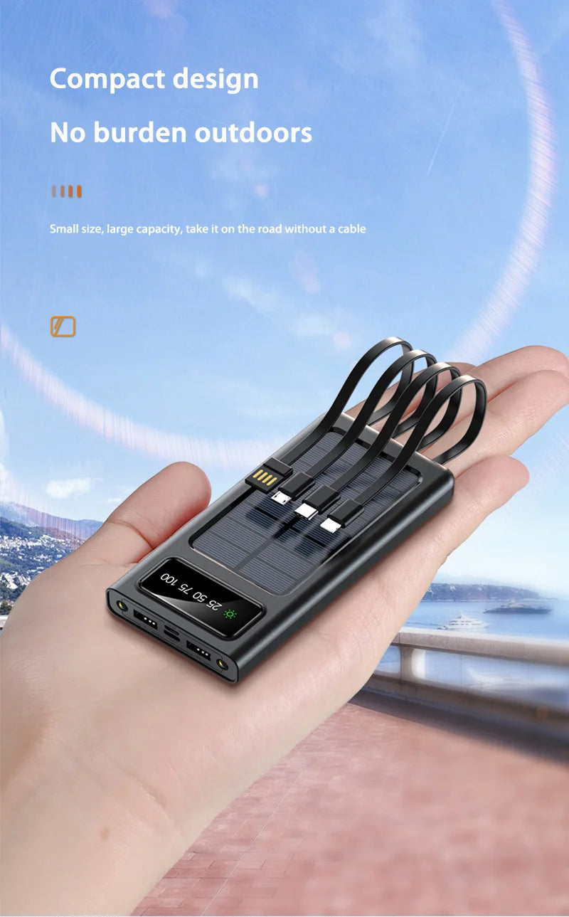 200000mAh Solar Power Bank 120W Fast Charging Portable Charger Tidesmit