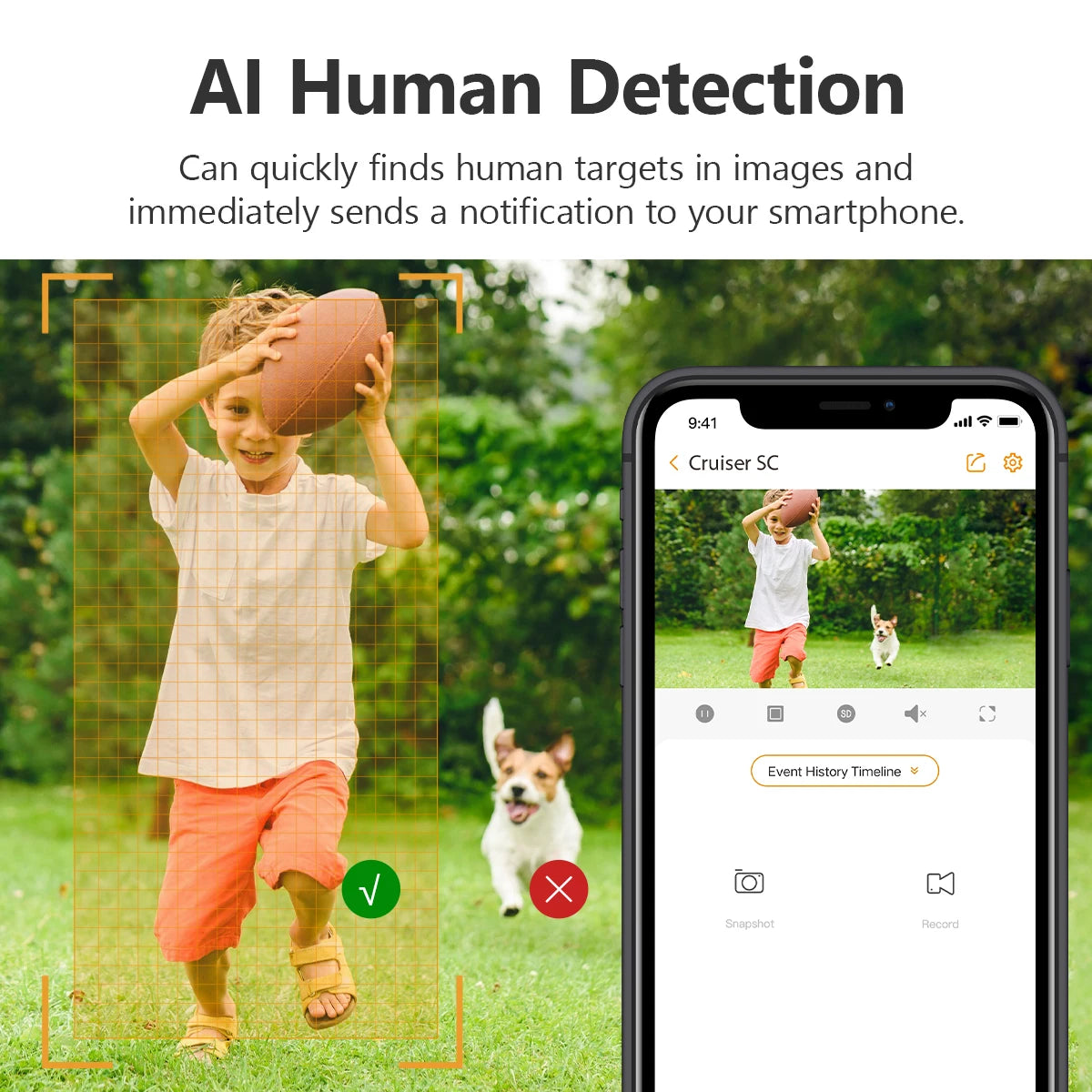 IMOU Cruiser SC 3MP WiFi Camera Red-Blue Warning Lights Outdoor Security Camera Full-Color Night Vision AI Human Detection IP66