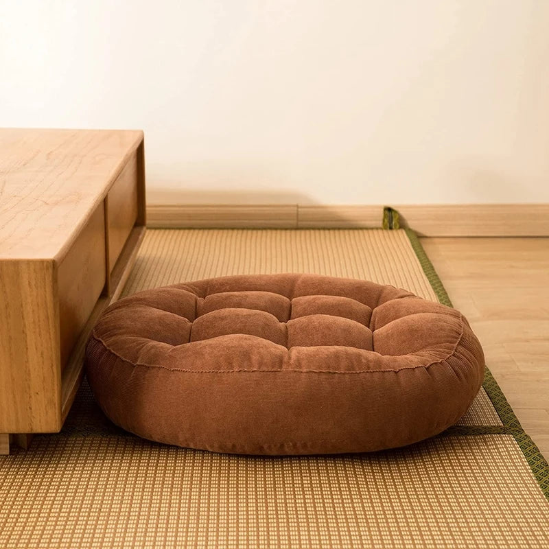 Green Large Round Floor Seat Cushion Thickened Tufted Tatami Mat Pad Ottoman Pouf Futon Chair Seat Meditation Seating Pillow 방석
