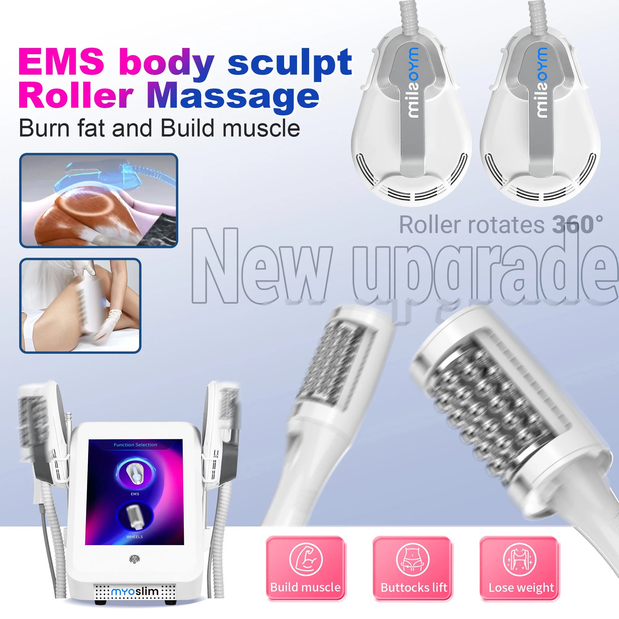 EMS RF Body Contouring Machine with 4 Handles | Tidesmit Pro Series Body Shaping Massage Equipment Tidesmit