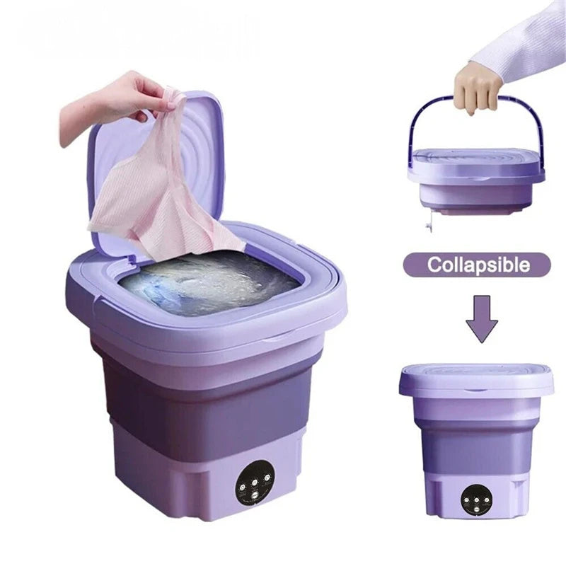 Tidesmit portable foldable washing machine with spin dryer function for small laundry items like socks and underwear