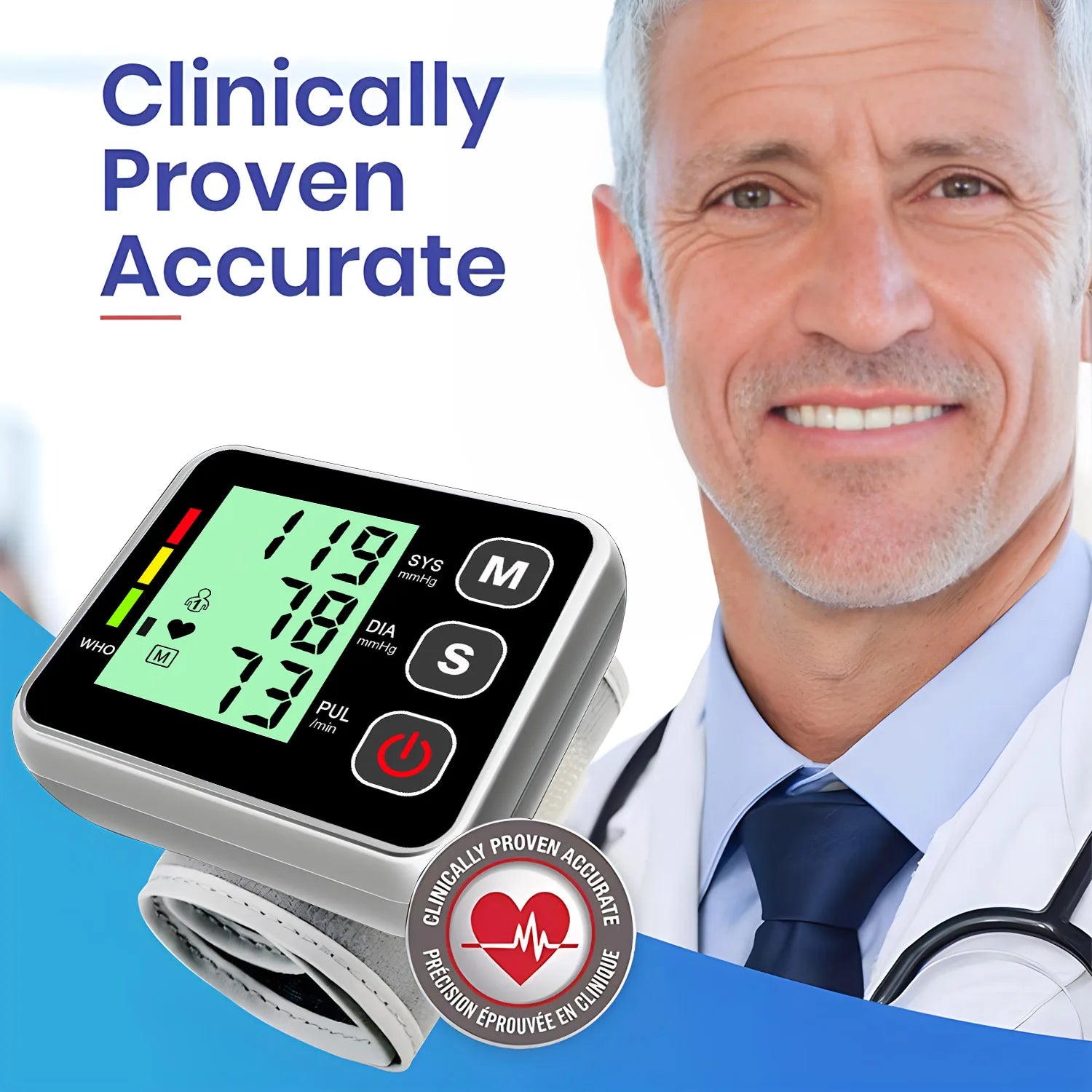 Digitlal Tensiometro Health Medical BP Sphygmomanometer Wrist cuff Digital Blood Pressure Monitor Heart Beat Rate Pulse Meter