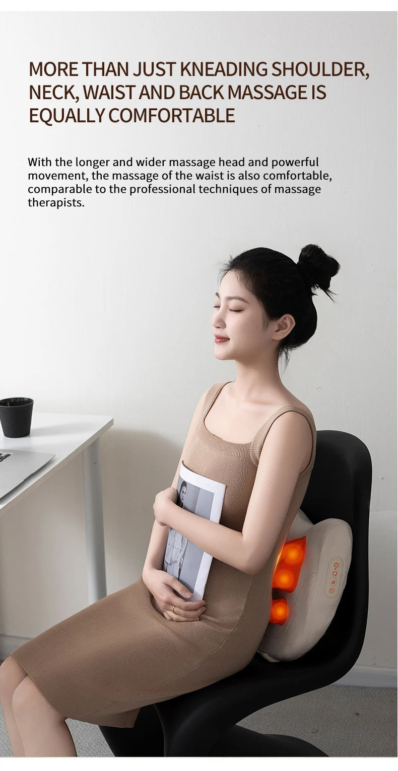 Electric Massager with Heat Therapy for Targeted Deep Tissue Muscle Relief Massage Cushion Tidesmit