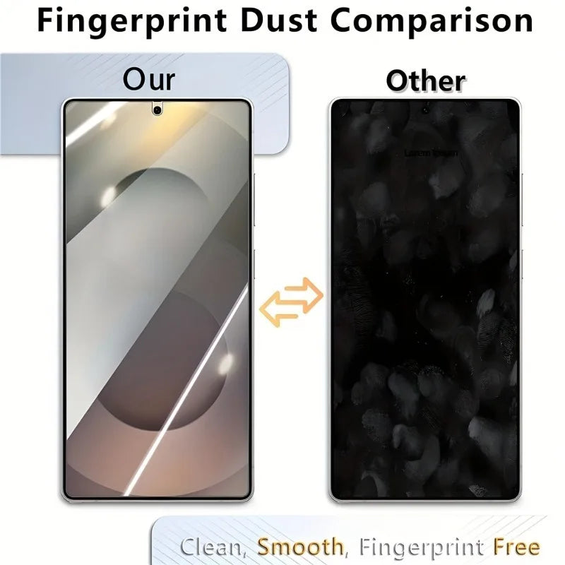 2Pcs Fingerprint Unlock HD Screen Protectors for S25 S24 Ultra S23 Plus S22 S21 S25 Edge High Definition Clear Full Cover Glass AE Tidesmit