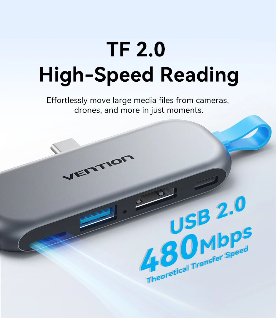4 in 1 USB C Hub 4K 60Hz HDMI Adapter with 100W PD Power Delivery Tidesmit