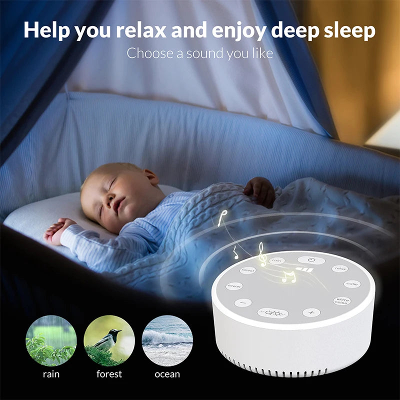 5V White Noise Machine Light Baby Sleep Soother Sound Player Breathing Light Sleep Instrument Auto-off Timer White Noise Player