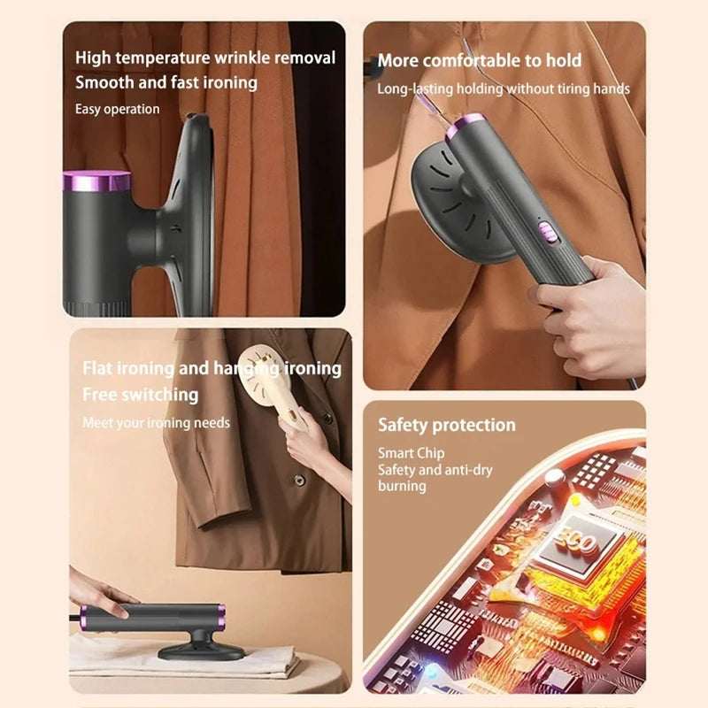 Tidesmit portable handheld garment steamer showing ergonomic handle and compact design for travel clothes ironing