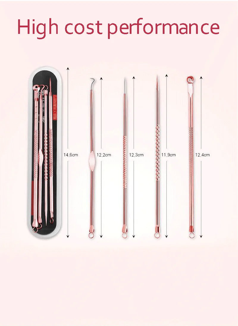 4Pcs/set Black Dots Cleaner Needles Acne Blemish Remover Blackhead Extractor Skin Care Blackhead Remover Tool Stainless Steel