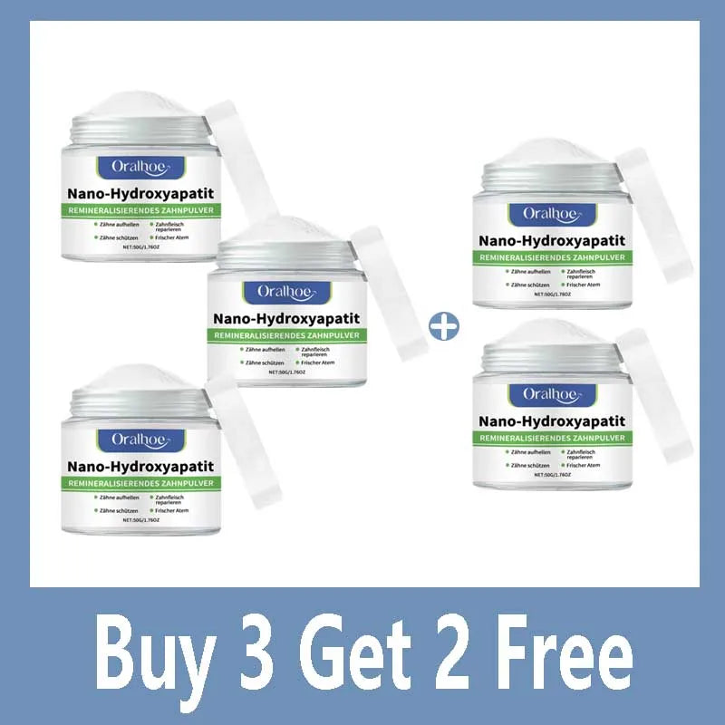 Tidesmit Hydroxyapatite teeth whitening powder for dental calculus removal and mint fresh breath.