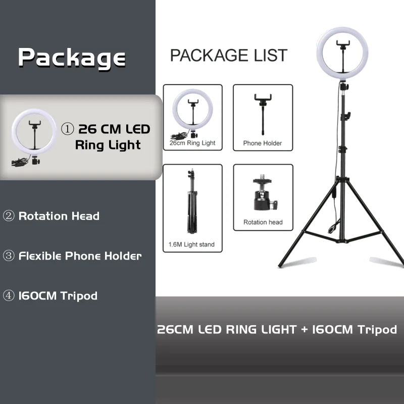 10-Inch LED Ring Light with Adjustable Tripod Stand for Content Creation Tidesmit