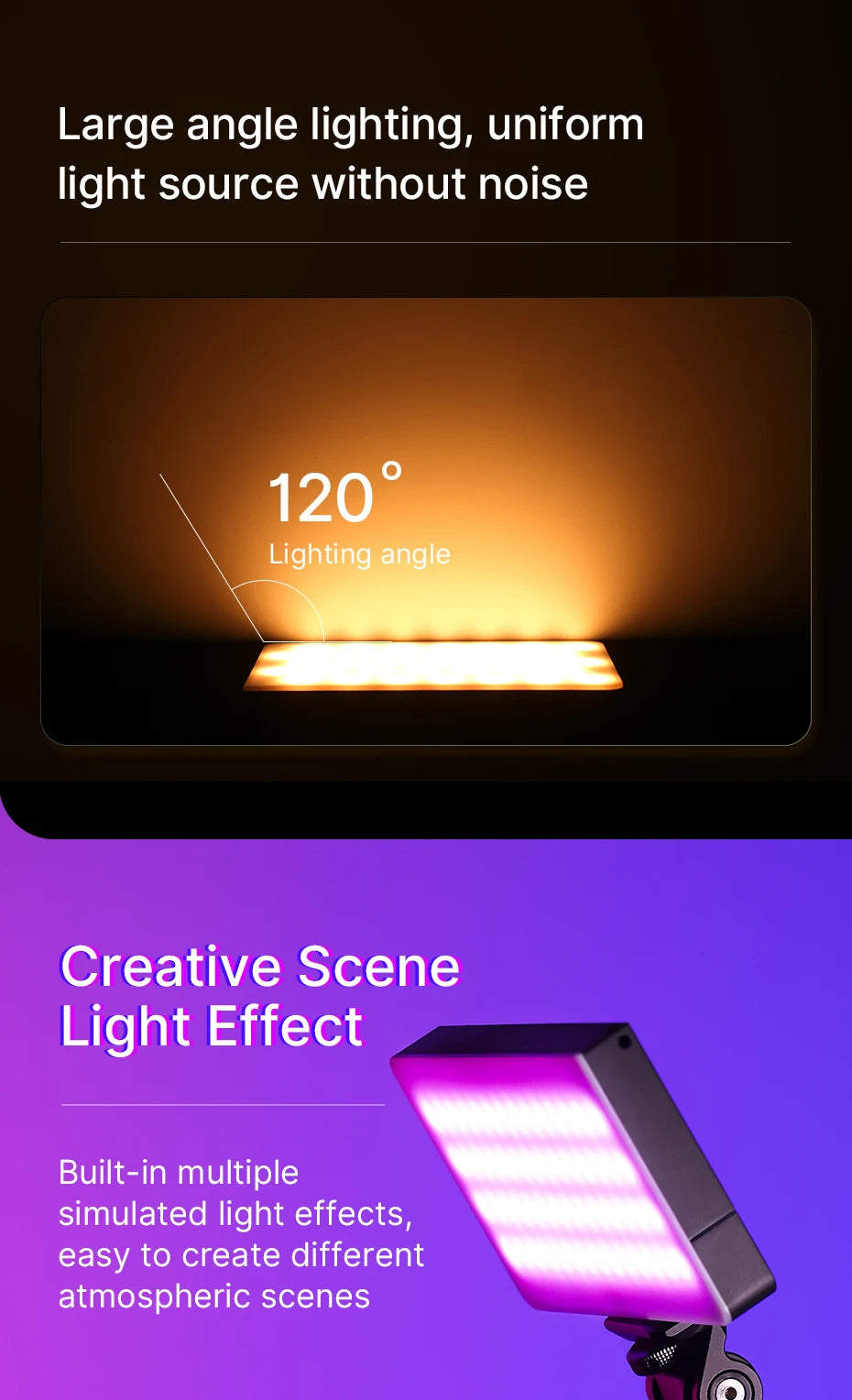 RGB LED Video Light | Portable 4000mAh CRI 95+ Pocket Panel (Ulanzi LT002) Tidesmit