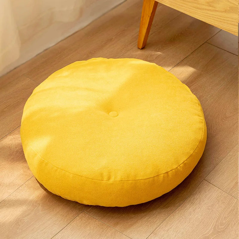 Inyahome Large Floor Cushions Round Seating Pillow for Adults Kids Tufted Thick Meditation Cushion for Yoga Living Room Tatami