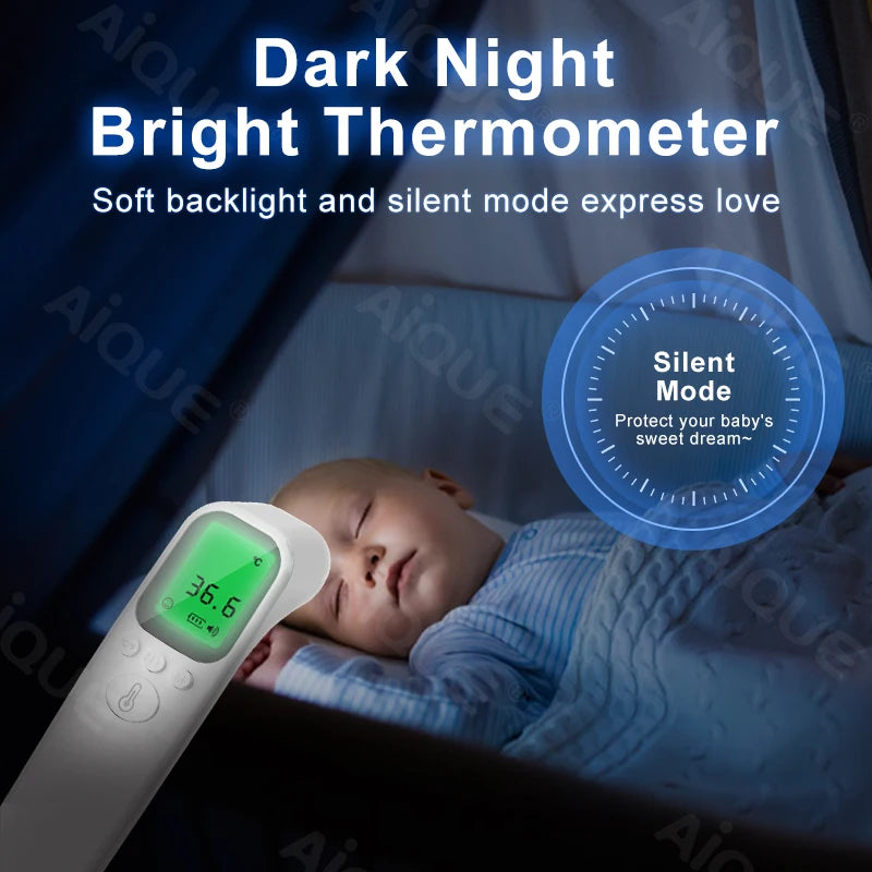 JUSTLANG Forehead Digital Thermometer LED Non Contact Infrared Medical Thermometer Body Temperature Fever for Baby Adults