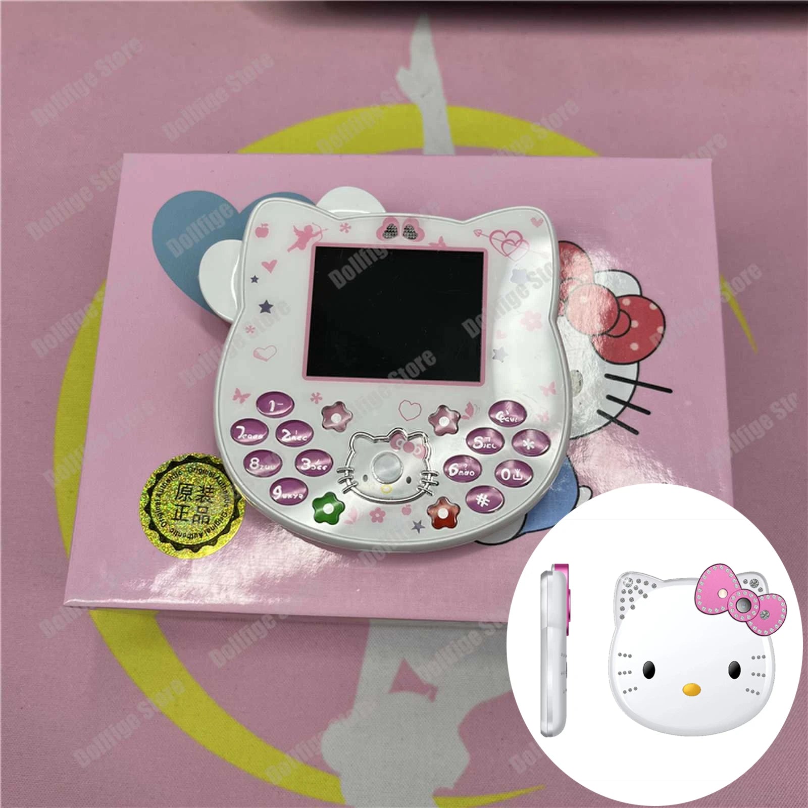 2024 Sanrio Hello Kitty Flip Phone Kawaii K688 Cartoon Taiml Cute Mini Phone Birthday Fashion Gift Toys Christmas For Anime Fans