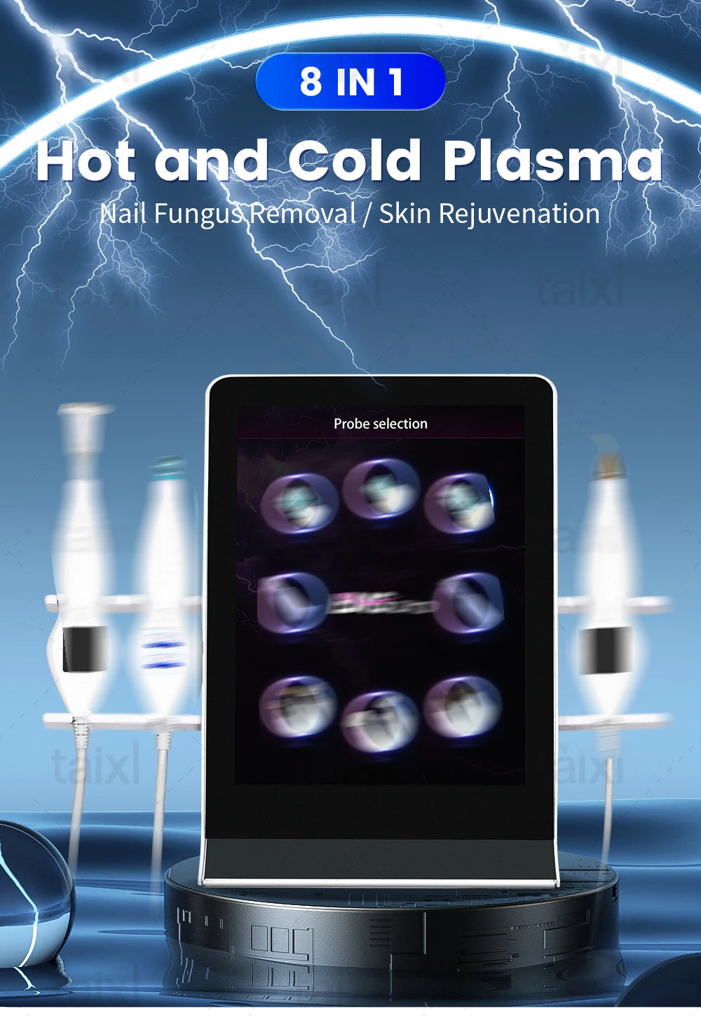 Tidesmit 8-in-1 medical grade plasma therapy device for pigmentation removal with adjustable hot cold facial treatment