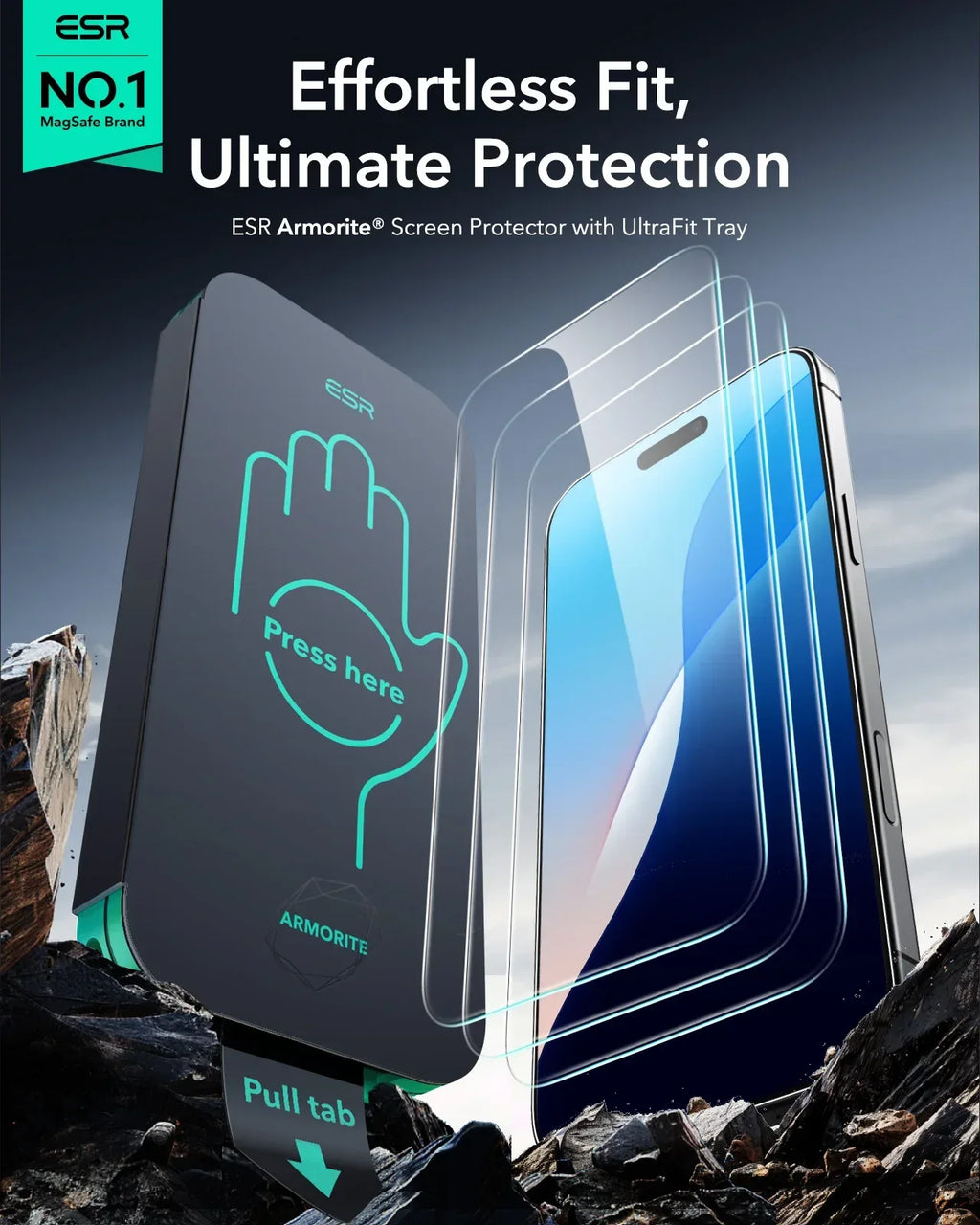 iPhone 16 Tempered Glass Screen Protector 3-Pack Anti-Scratch Film Tidesmit