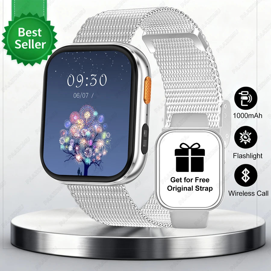 New Smart Watches Men 1000mAh Battery Heart Rate Sleep Monitor Bluetooth Call IP68 Waterproof Smartwatch Women For Android iOS