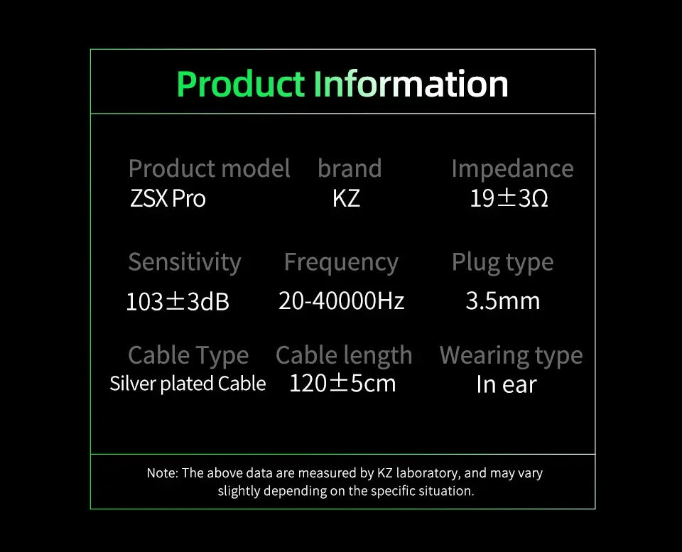 KZ ZSX Pro 6-Driver In-Ear Monitors by Tidesmit - Black Mic Tidesmit