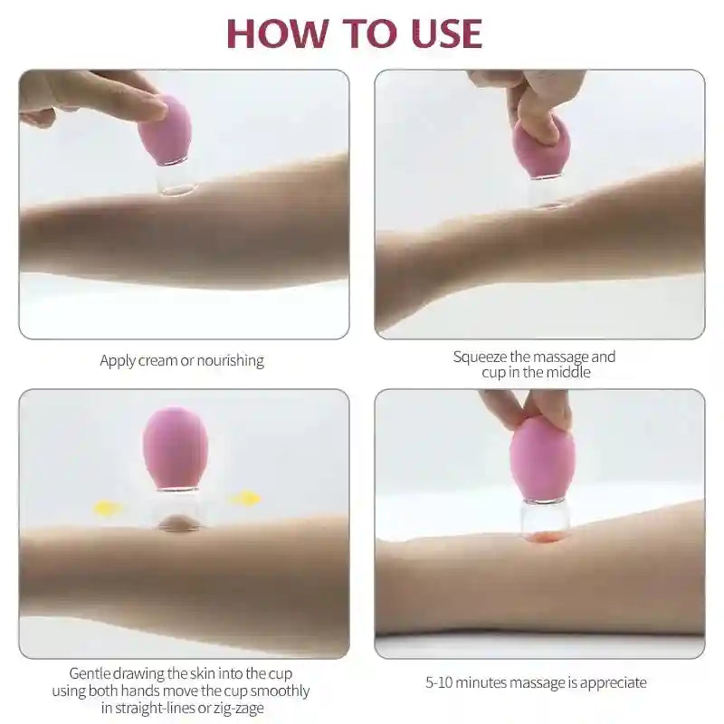 Facial Cupping Set for Eye Lifting - Silicone Vacuum Massage Tool Eye Massage Instrument Tidesmit