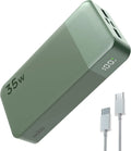 Portable Charger 20000mAh 35W PD Fast Charging Power Bank by Tidesmit Green 20000mah Tidesmit