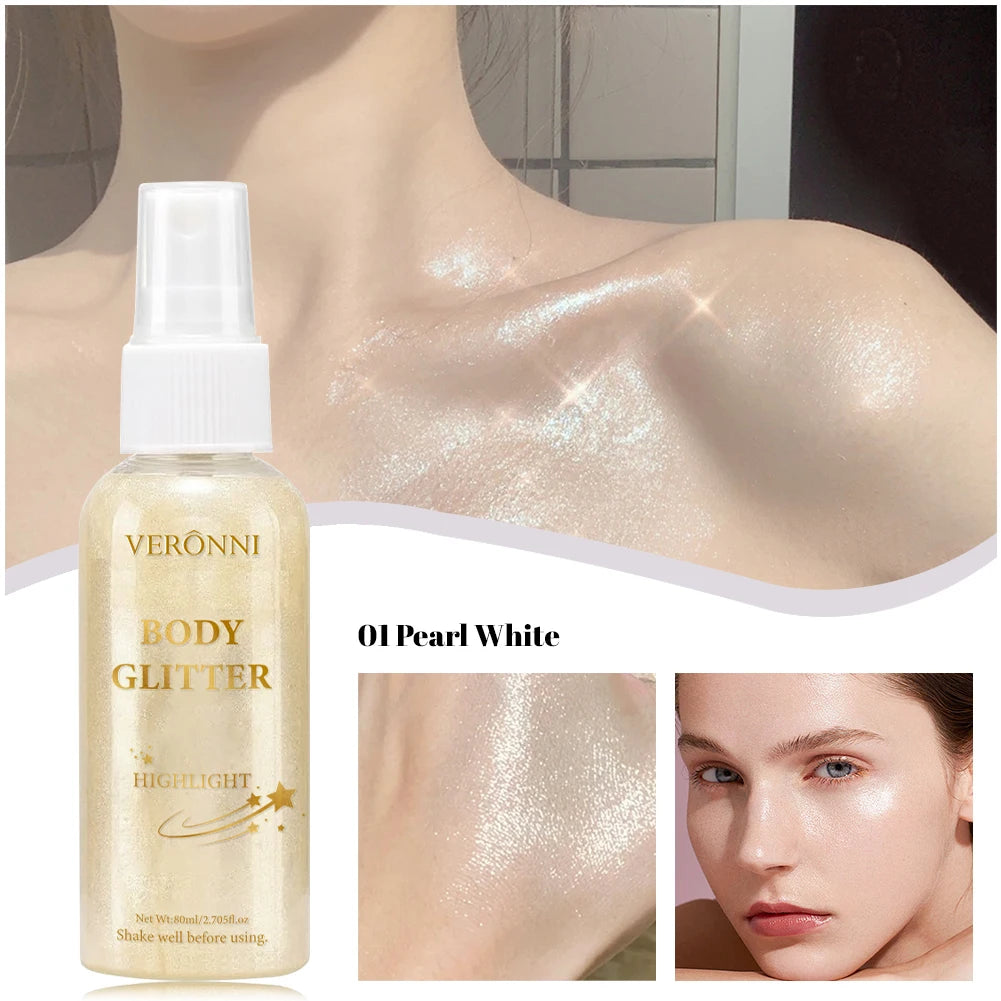 Tidesmit liquid body highlighting shimmer oil in glow makeup shade for radiant skin and luminous glitter finish