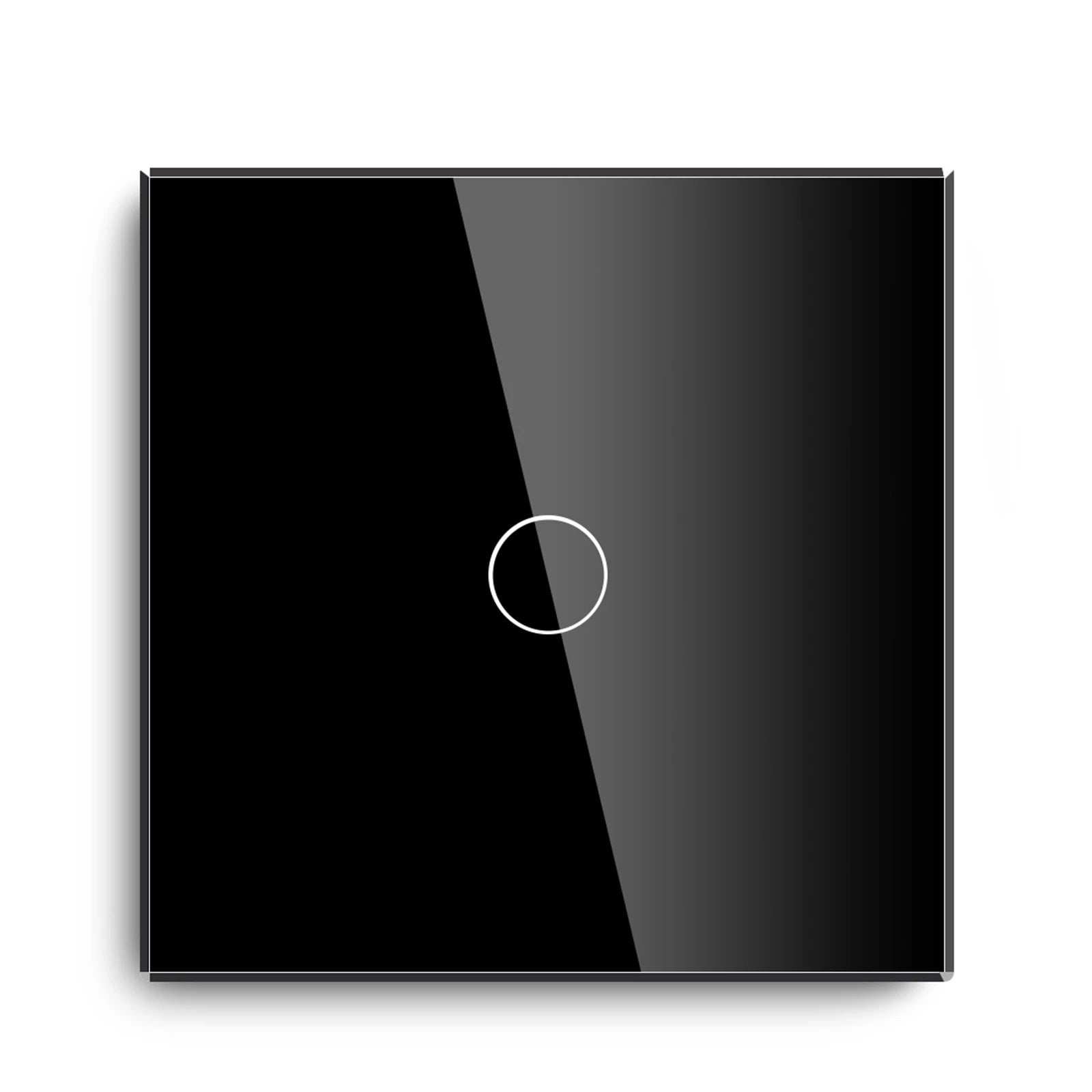 Crystal Glass WiFi Smart Light Switch | App-Controlled Wall Mount 1 Gang 1 Way Black Tidesmit