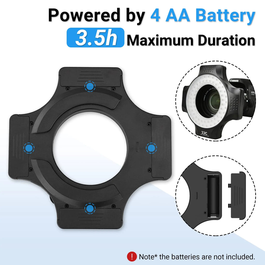 Macro LED Ring Flash for DSLR with 6 Adapter Rings Tidesmit