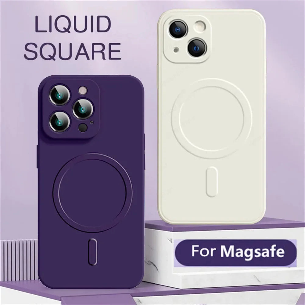 Magnetic Silicone iPhone Case - Shock-Absorbing MagSafe Cover for iPhone Tidesmit