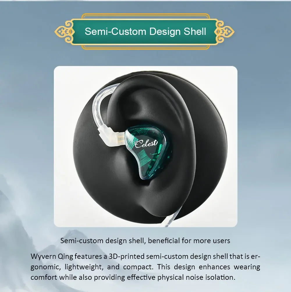 Kinera Celest Wyvern IEMs | 10mm LCP Driver HiFi Wired Earphones | Tidesmit Tidesmit