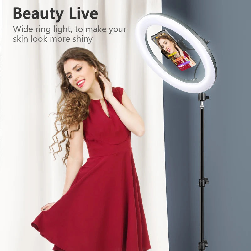 10 Inch LED Ring Light with Adjustable Tripod for Content Creation Tidesmit