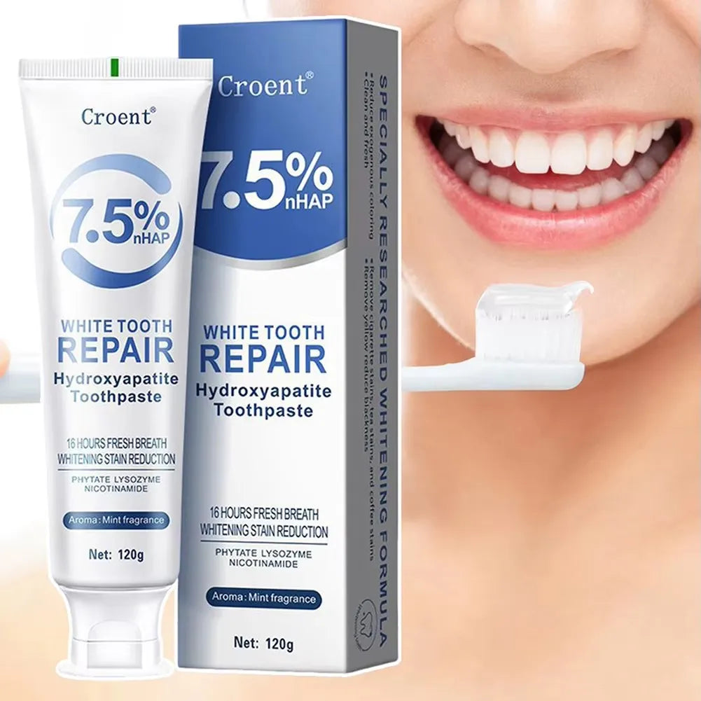 Tidesmit whitening toothpaste with hydroxyapatite for plaque removal, gum health, and stain-free bright teeth