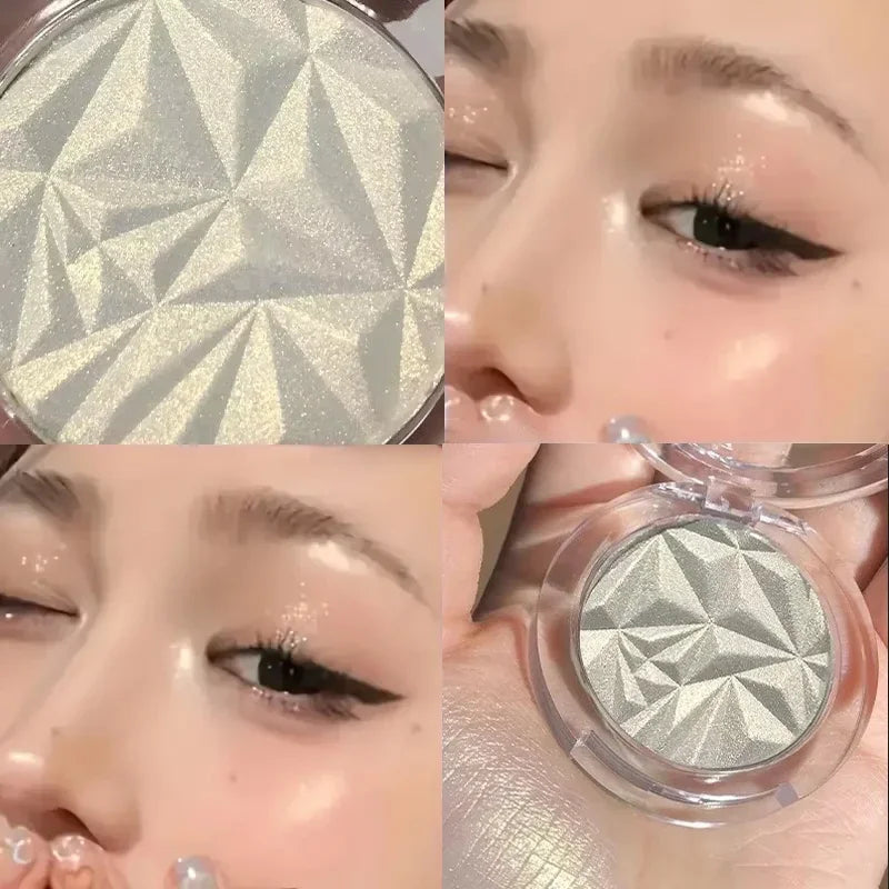Tidesmit dual tone highlighter palette showing 3D shimmer and matte contour powder texture for face illumination
